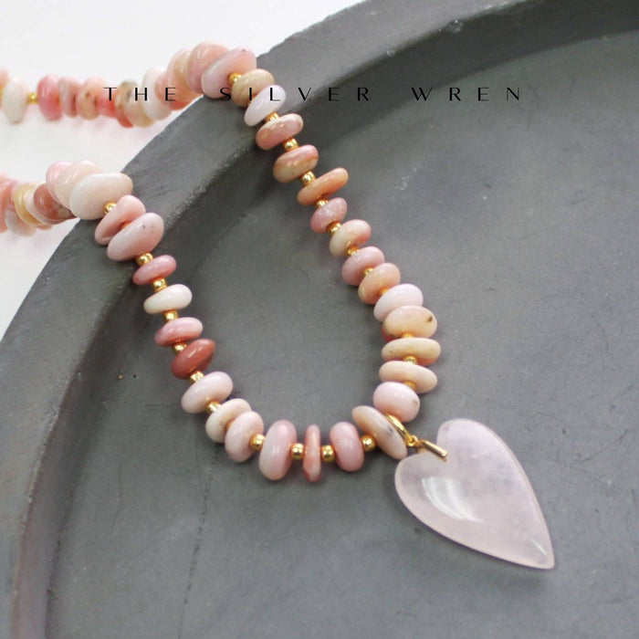 Hattie Pink Opal Beaded Necklace