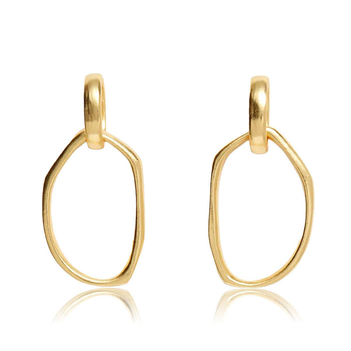Earrings, Irregular Link Drop