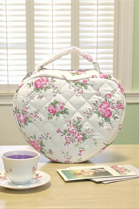 Gianna Heart Shaped Bags, Pink Floral