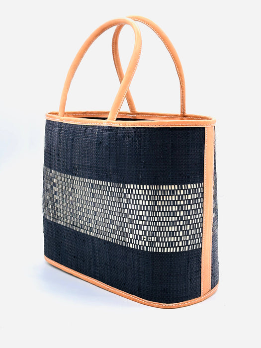 Wynwood Straw Basket Bag, Black