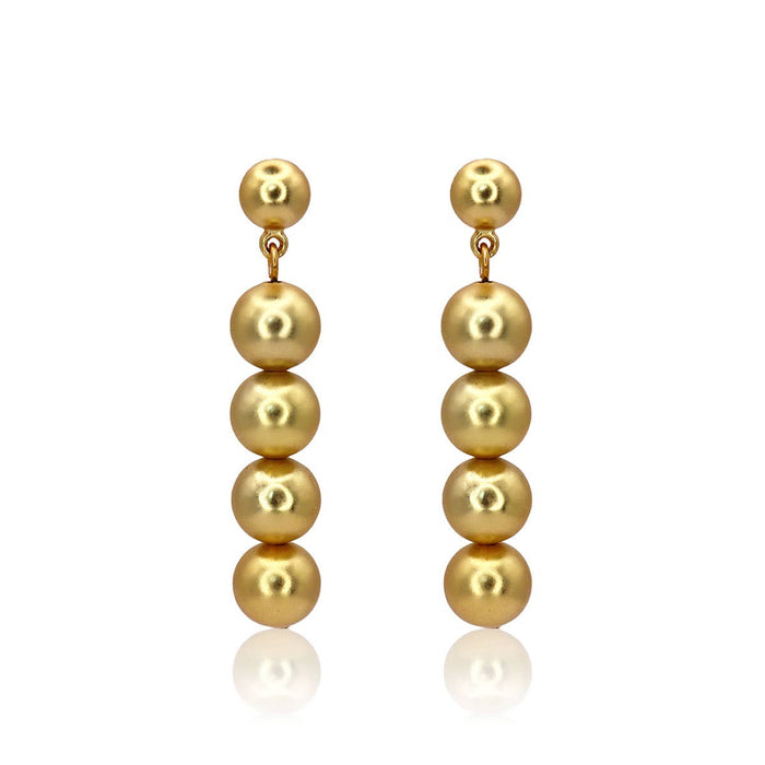 Earrings, Gold Beads Linear