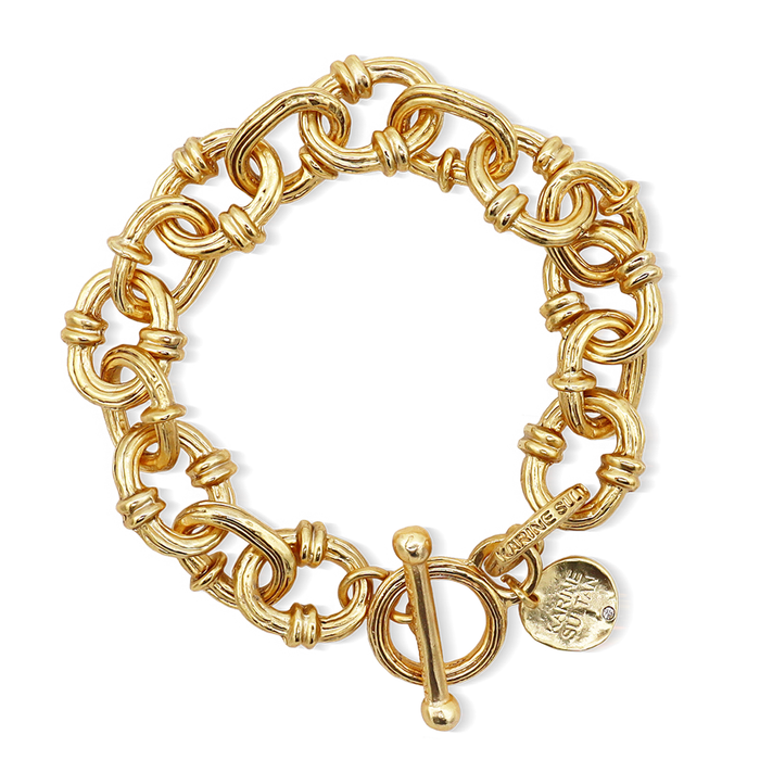 Trendy Chunky Chain Layering Bracelet - 24K Gold Plated