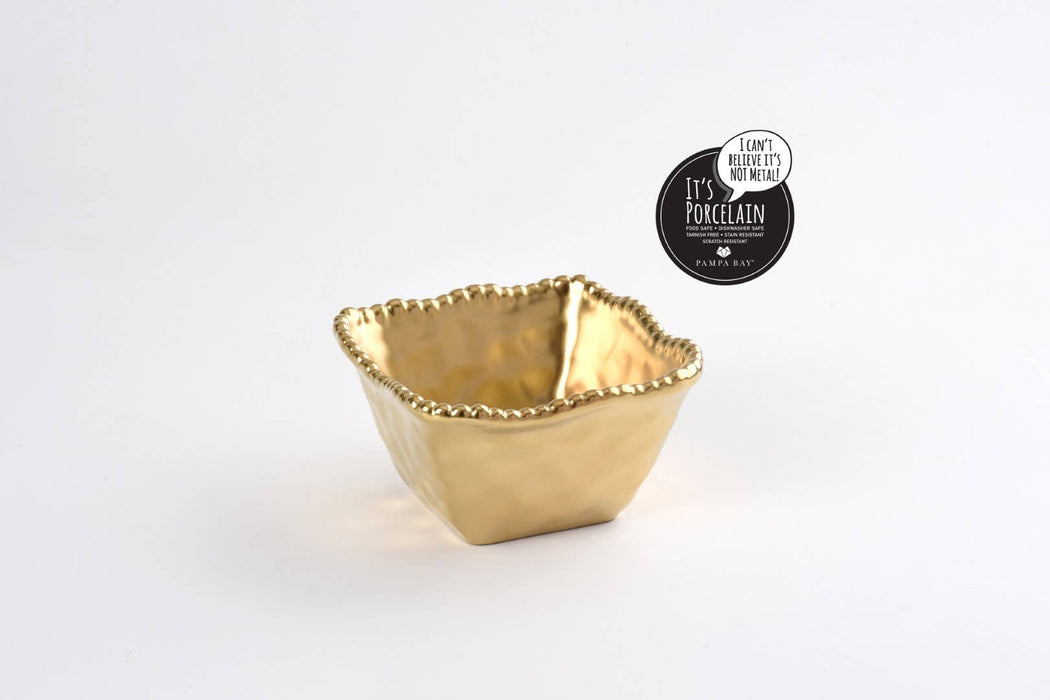 Pampa Bay Square Snack Bowl, Gold