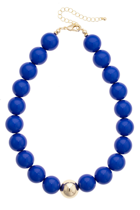 Marjorie Beaded Necklace, Blue
