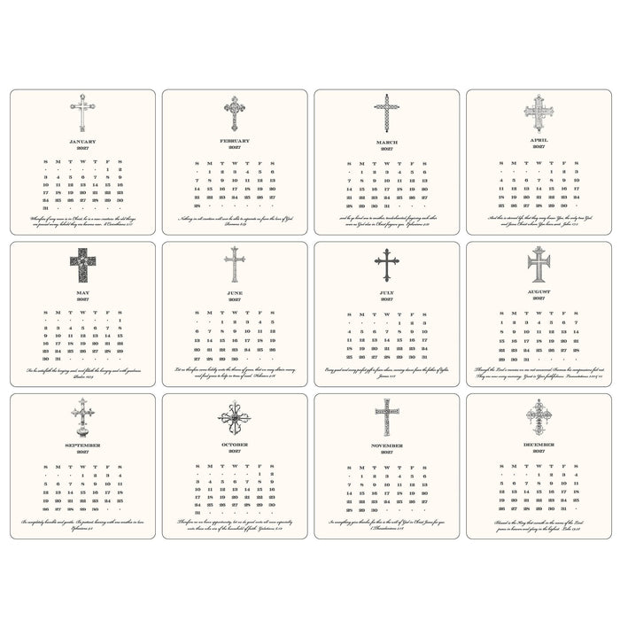2027 Cross Calendar with Easel
