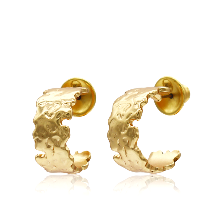 Earrings, Molten Metal Hoop