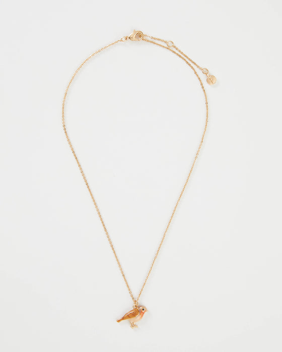 Necklace, Enamel Robin