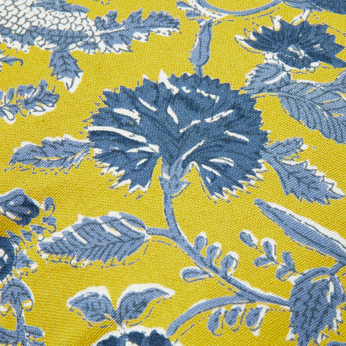 Throw Pillow, Blue & Chartreuse Floral