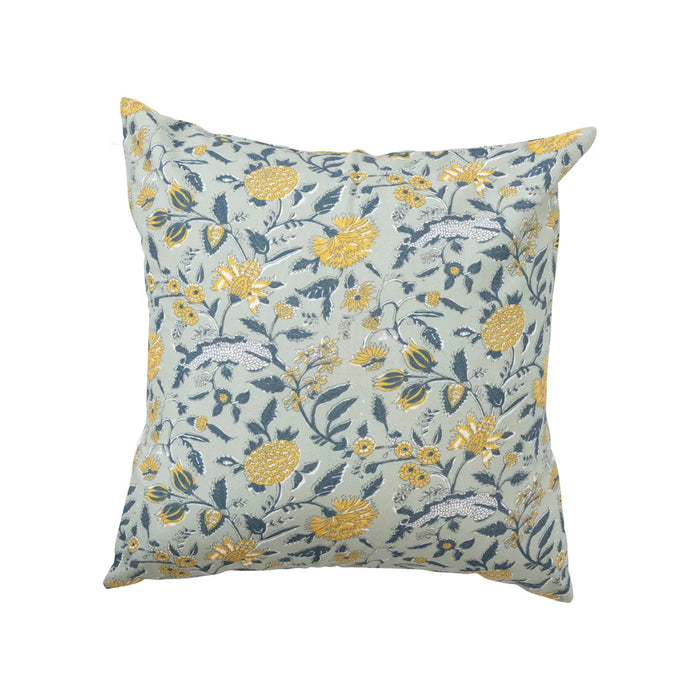 Throw Pillow, Mint & Yellow Floral