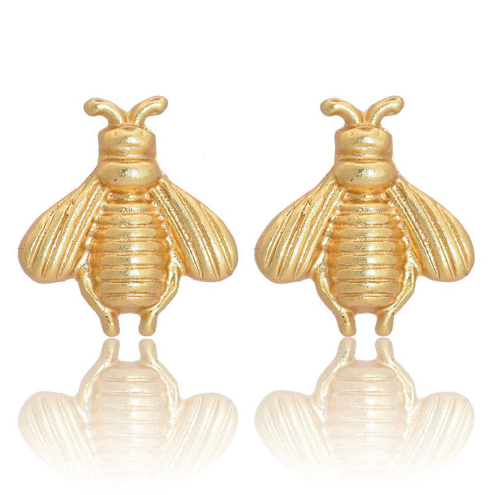 Delicate Bee Stud Earrings - 24K Gold Plated