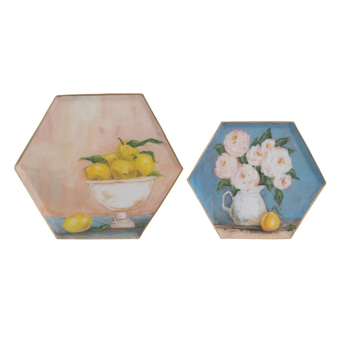 Hexagon Enamel Tray, 2 Styles
