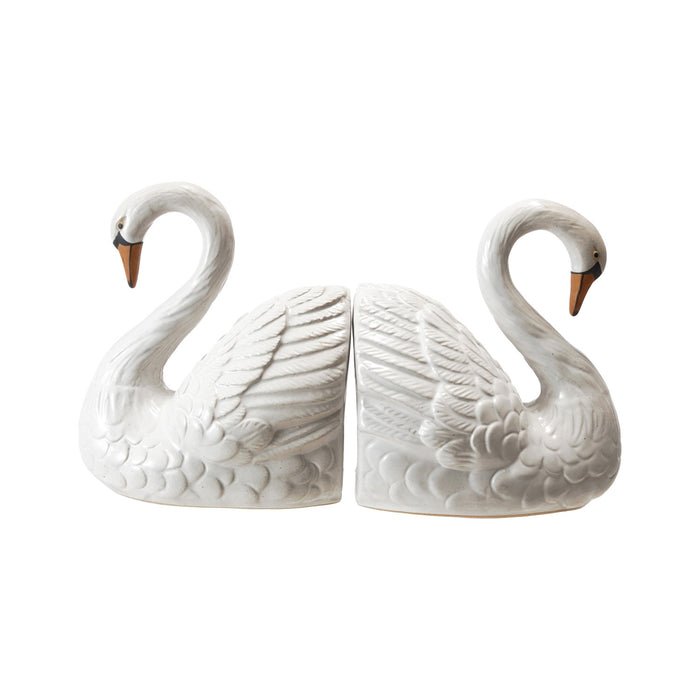 Swan Shaped Bookends, Set of 2