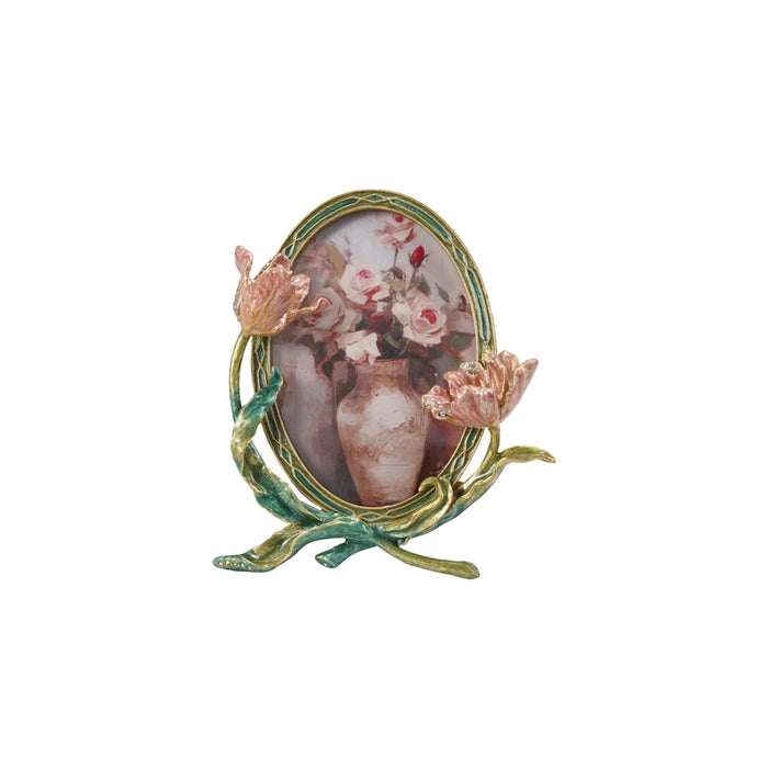 Metal Photo Frame with Flowers