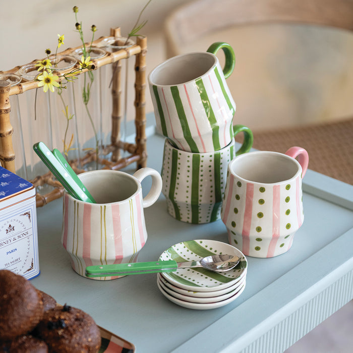 Handpainted Stoneware Mug, 4 Styles