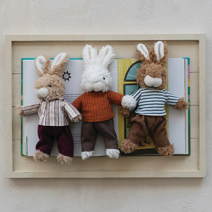 Plush Bunny in Clothes, 3 Styles