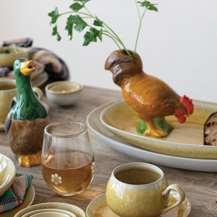 Hand Painted Rooster Vase