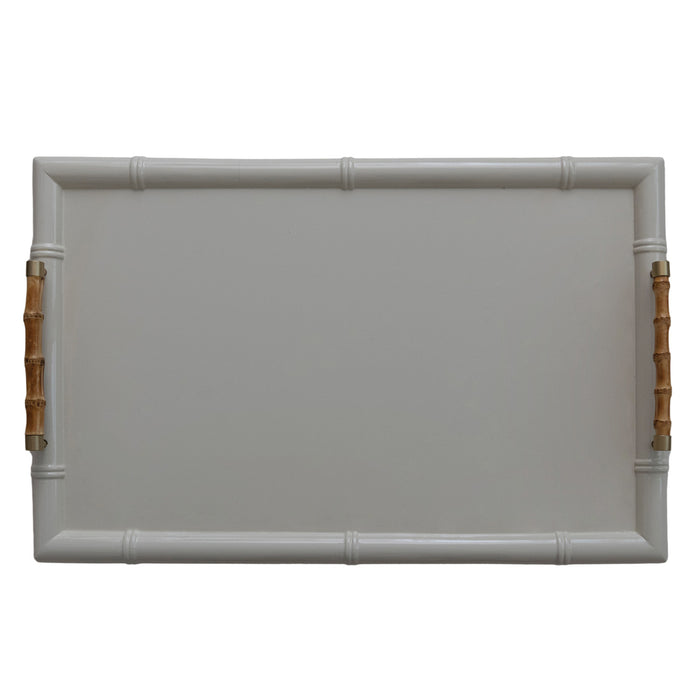 Folding Tray Table with Removable Tray & Bamboo Handles