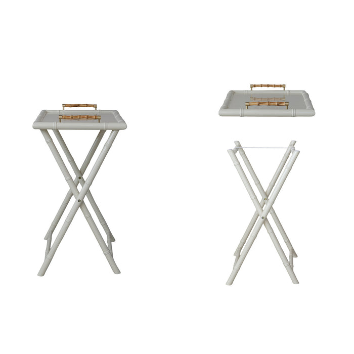Folding Tray Table with Removable Tray & Bamboo Handles