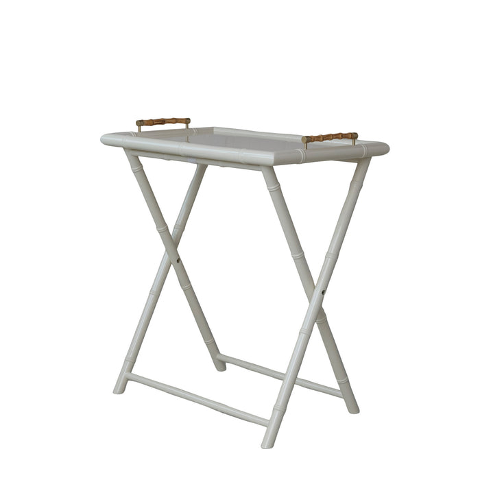 Folding Tray Table with Removable Tray & Bamboo Handles