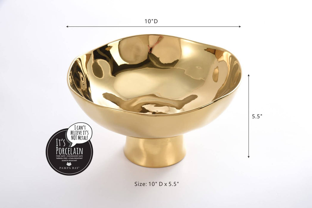 Pampa Bay Footed Bowl, Gold