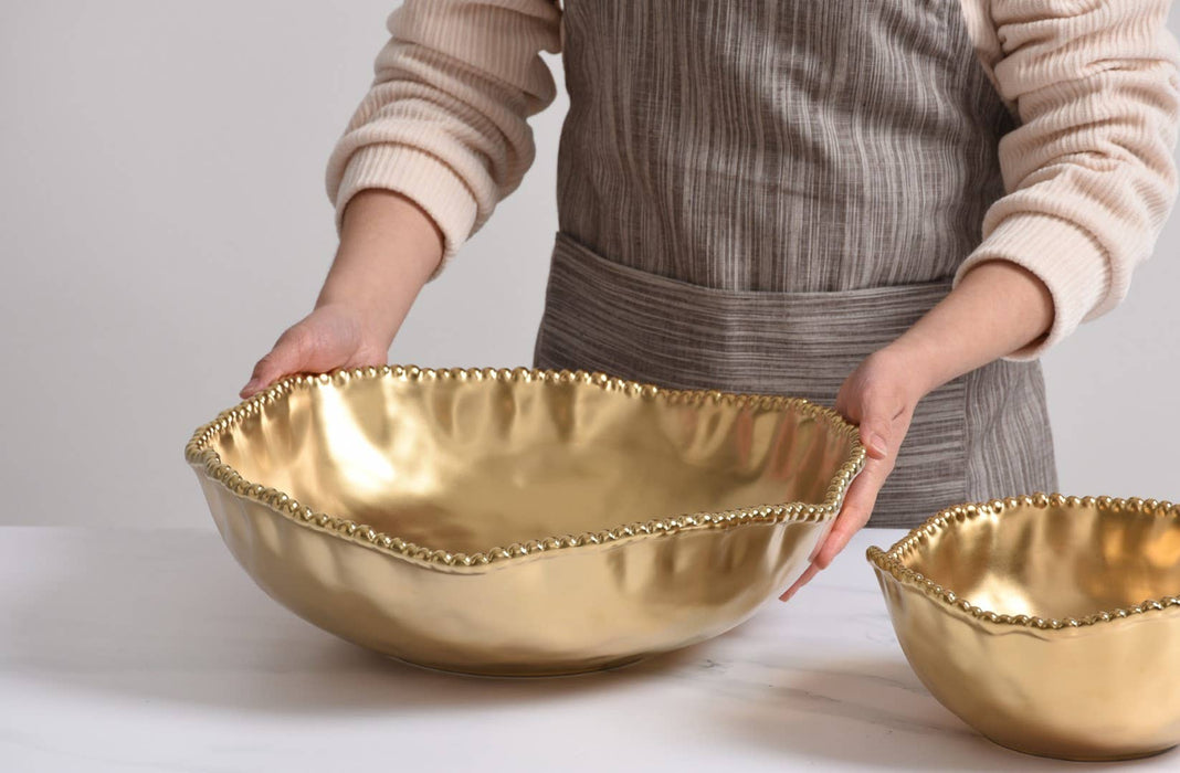 Pampa Bay Oversized Serving Bowl, Gold