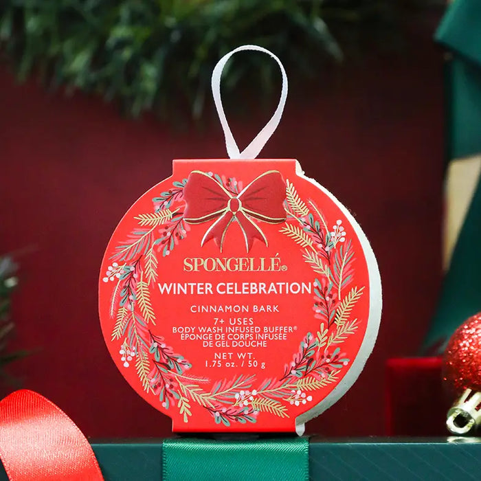Spongelle Cinnamon Bark Holiday Wreath Body Buffer