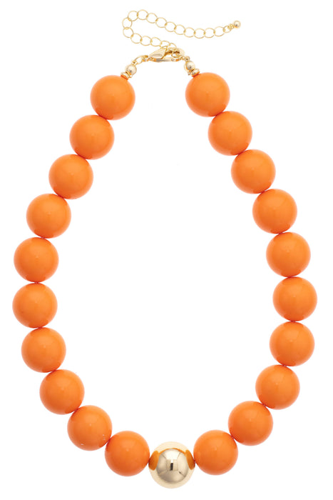 Marjorie Beaded Necklace, Orange
