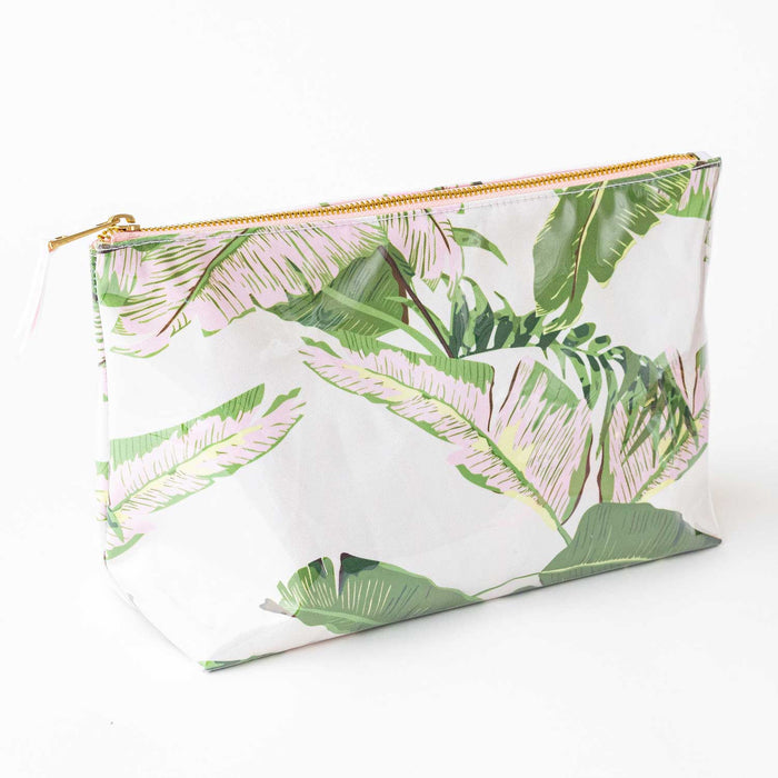 Clear Coated Travel Cosmetic, Natural Botanical