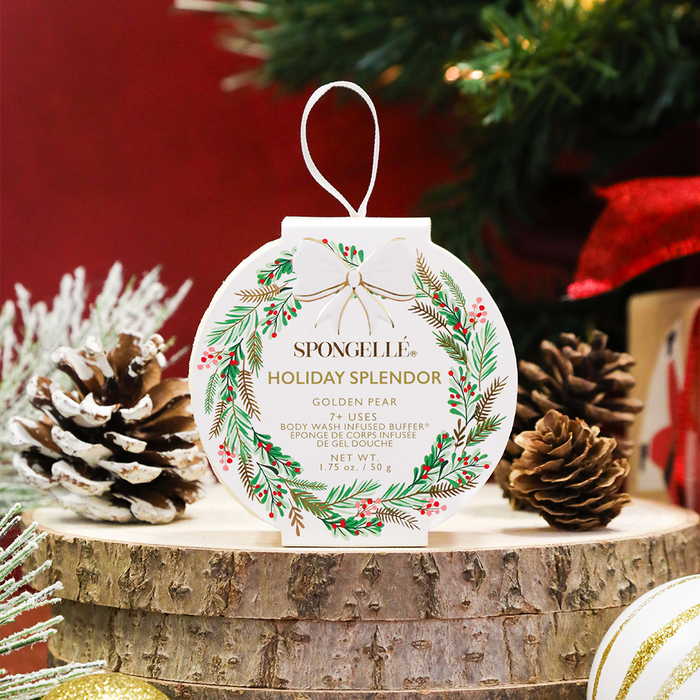 Spongelle Golden Pear Holiday Wreath Body Buffer 