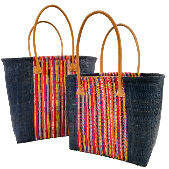 Tasmania Two Tone Melange Straw Basket Bag