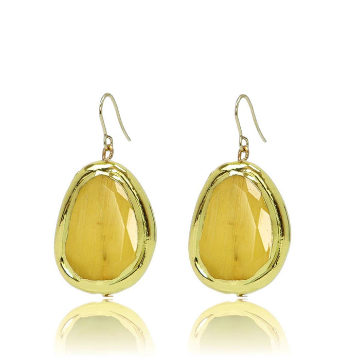 Earrings, Vivid Gems, Yellow