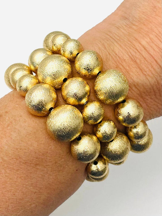 Bracelet, Mixed Big Ball Bracelet, Gold