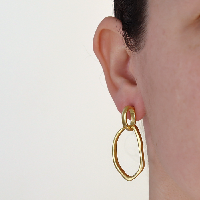 Earrings, Irregular Link Drop