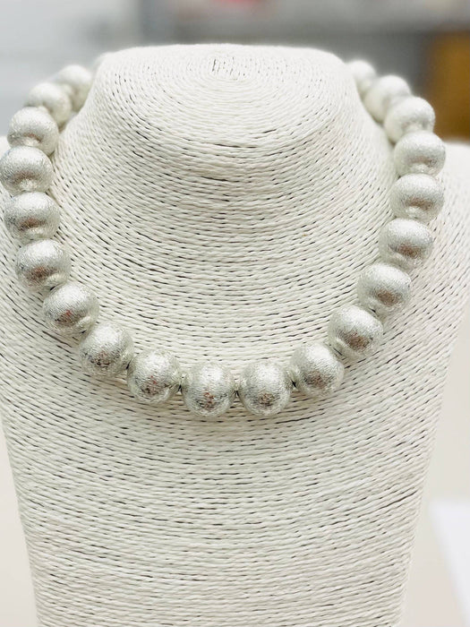 Necklace, BIG Ball, Brushed Silver