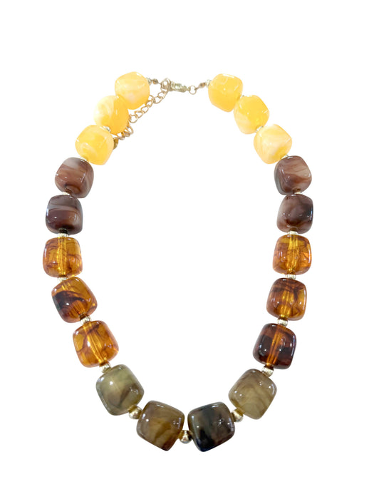 Charlotte Chunky Beaded Necklace, Tortoise Mix