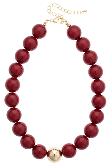 Marjorie Beaded Necklace, Garnet