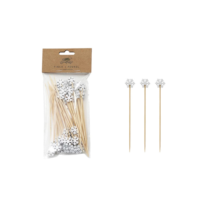 Bamboo Skewers with Snowflake