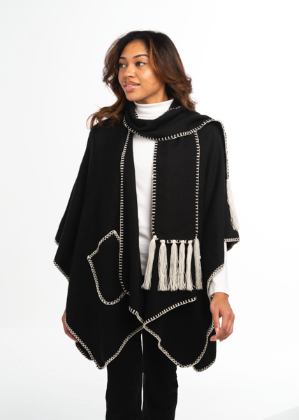 Stitched Wrap with Scarf