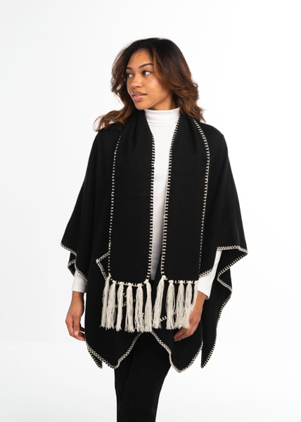 Stitched Wrap with Scarf