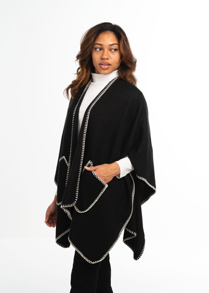 Stitched Wrap with Scarf