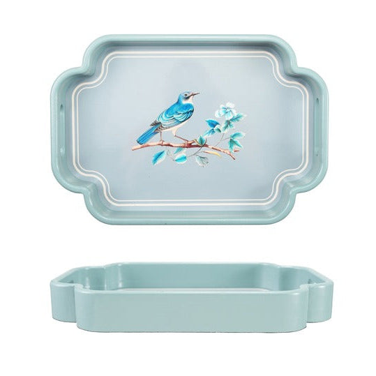 Decorative MDF Tray W Birds & Handles