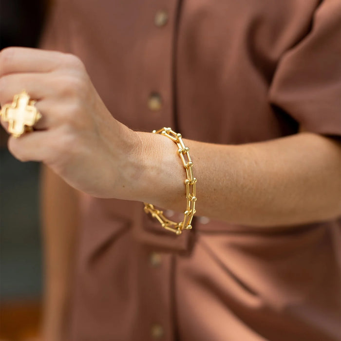 Bracelet, Gold Jackie Chain with Toggle