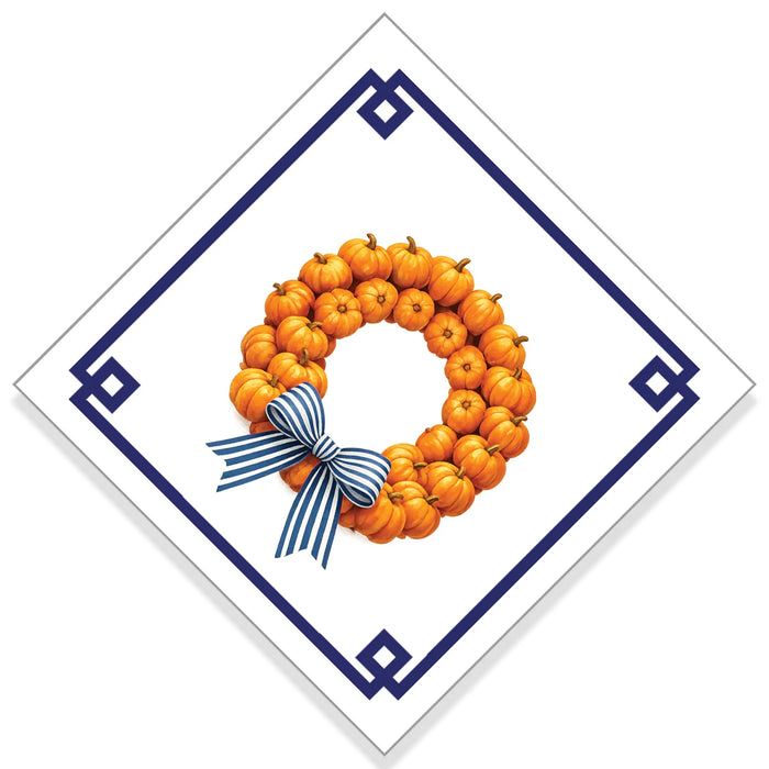 Cocktail Napkins, Pumpkin Wreath