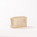 2-Way Toiletry Bag Gold Faux Leather