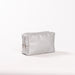 2-Way Toiletry Bag Silver Faux Leather
