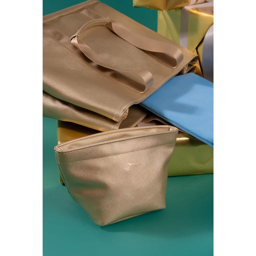 Crown Jewels Pouch Gold Faux Leather