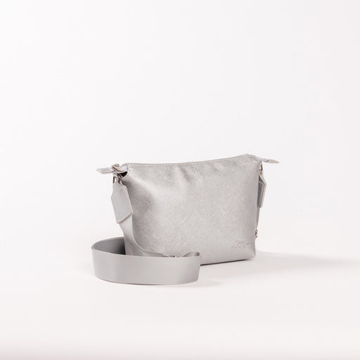 Emily Crossbody Silver Faux Leather