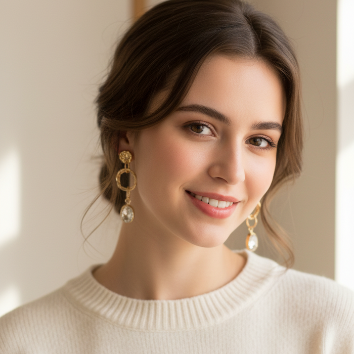 Earrings, Rory Gold & Clear