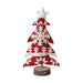 Handmade Wool Felt Christmas Tree w/ Applique, Embroidery & Wood Slice Base