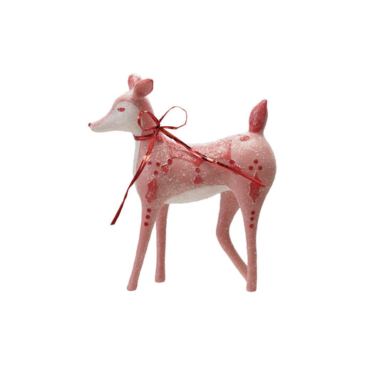 Resin Deer with Wire Ribbon, Pink, Red & White with Sugar ©